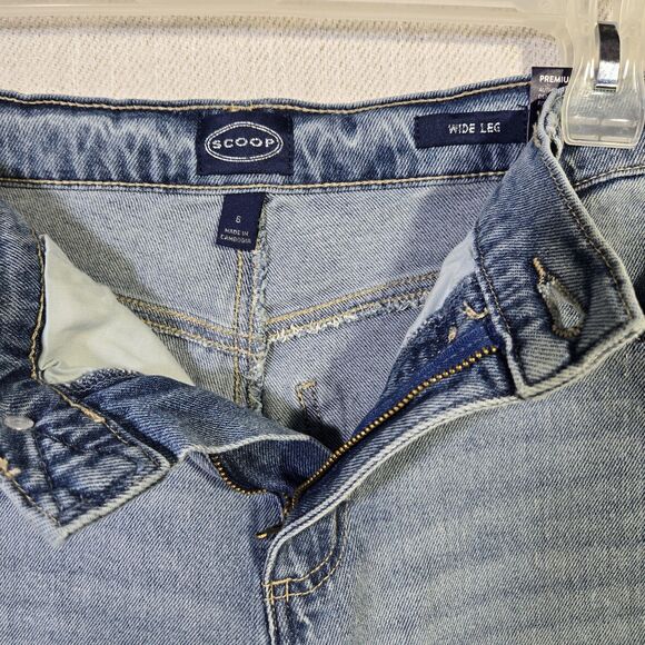 Scoop Jeans Wide Leg Low Slung Women 6 Blue NEW 34 X 28 - Picture 10 of 16